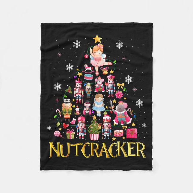 Nutcracker Christmas Tree Ballet Dance Women Kids  Fleece Blanket (Front)