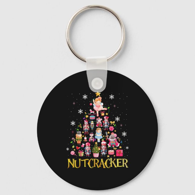 Nutcracker Christmas Tree Ballet Dance Women Kids  Keychain (Front)