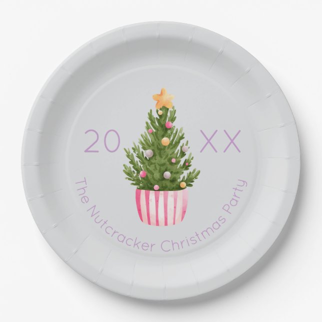 Nutcracker Christmas Tree Paper Plates (Front)