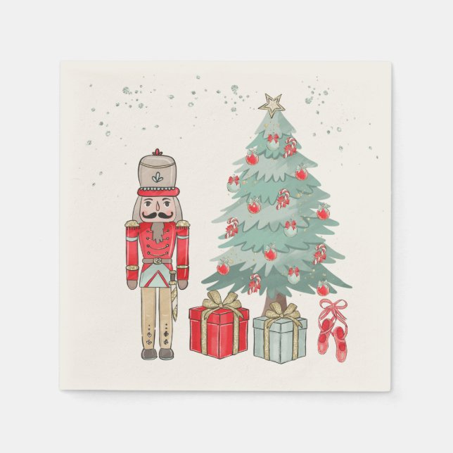 Nutcracker, Christmas tree & presents Napkins (Front)
