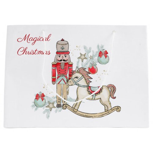 Nutcracker Christmas tree rocking horse Gift Bag