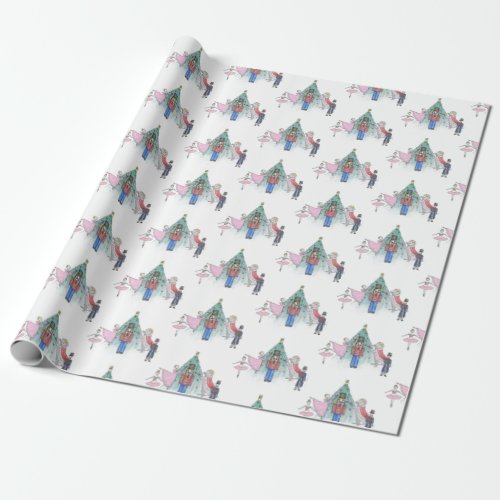 Nutcracker Christmas Tree Wrapping Paper
