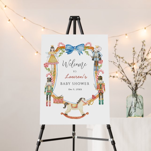 Nutcracker Christmas Welcome Sign Baby Shower  (In Situ (Stand))