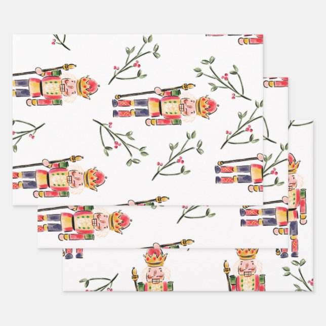 Nutcracker Christmas  Wrapping Paper Sheets (Set)