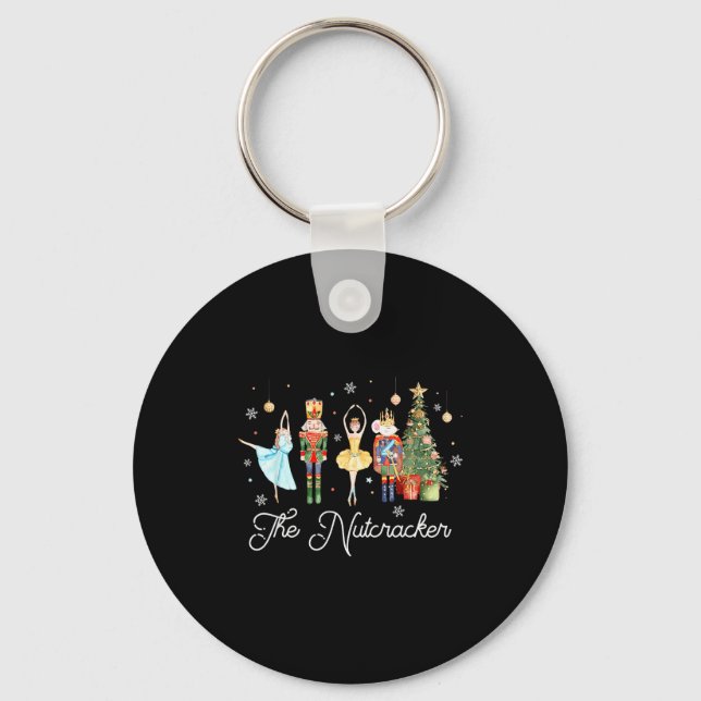 Nutcracker Christmas Xmas Family Matching Pajamas  Keychain (Front)