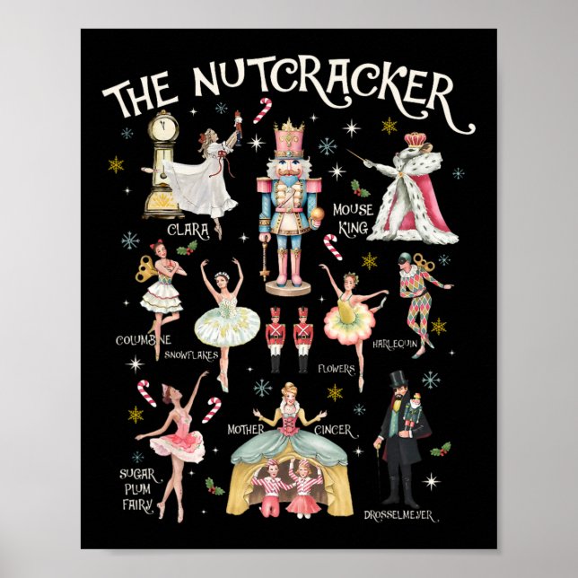 Nutcracker Christmas Xmas Family Matching Pajamas  Poster (Front)