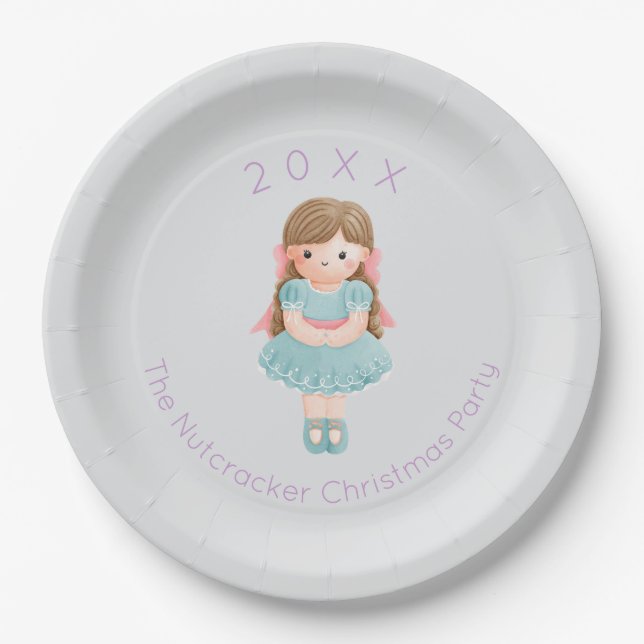 Nutcracker Clara Christmas Paper Plates (Front)