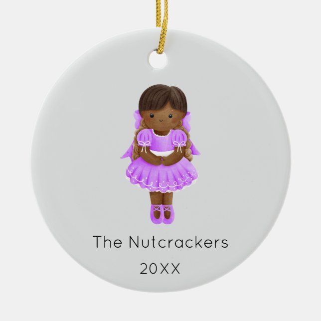 Nutcracker Clara Christmas Photo Ceramic Ornament (Front)