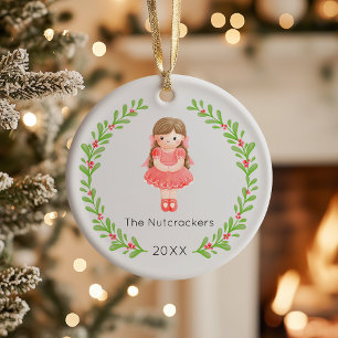 Nutcracker Clara Christmas Photo Ceramic Ornament