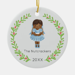 Nutcracker Clara Christmas Photo Ceramic Ornament
