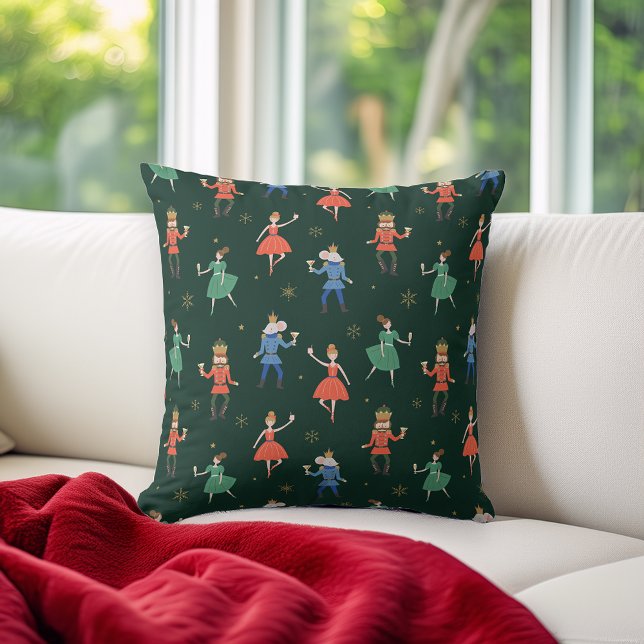 Nutcracker Cocktail Party Christmas Throw Pillow (Creator Uploaded)