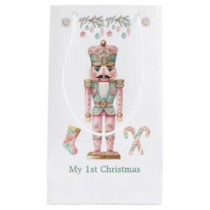 Nutcracker Colorful Tree Baby 1st Christmas Small Gift Bag