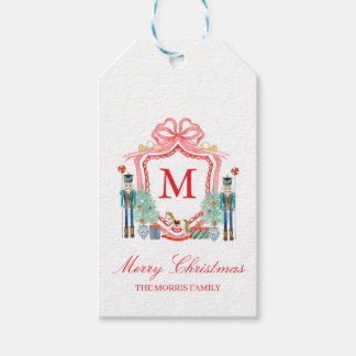 Nutcracker Crest Monogram Custom Holiday Gift Tag