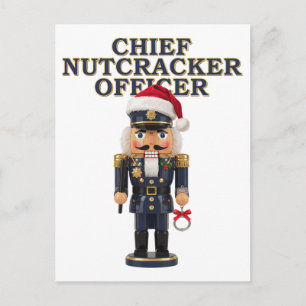 Nutcracker Curling Player Holiday Winter Sports Announcement Postcard
