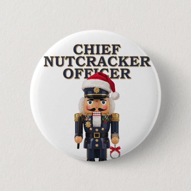 Nutcracker Curling Player Holiday Winter Sports   Button (Front)