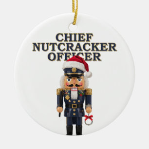 Nutcracker Curling Player Holiday Winter Sports Ceramic Ornament