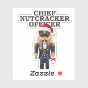 Nutcracker Curling Player Holiday Winter Sports Sticker
