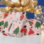 Nutcracker Cute Pink Christmas Wrapping Paper<br><div class="desc">Nutcracker Cute Pink Christmas Wrapping Paper</div>