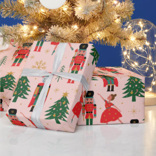 Nutcracker Cute Pink Christmas Wrapping Paper