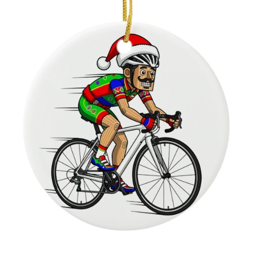 Nutcracker Cyclist Christmas Bicycle Xmas Sport  Ceramic Ornament
