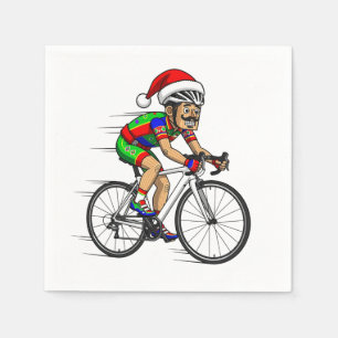 Nutcracker Cyclist Christmas Bicycle Xmas Sport Napkins