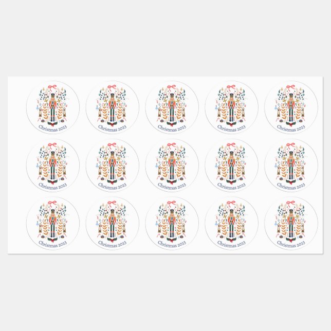 Nutcracker Design Christmas Stickers Labels (Sheet)