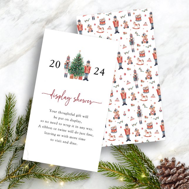 Nutcracker Display Shower Enclosure Card (Display Shower Card - Nutcracker Baby Shower Invitation by Painted Paperie)