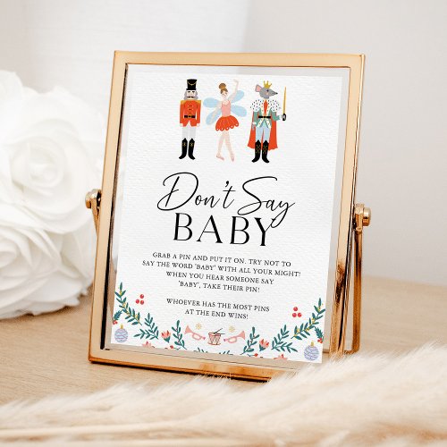 Nutcracker Dont Say Baby Christmas Shower Game Poster