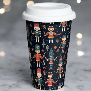 Nutcracker Elegance Festive Pattern Collection Paper Cups