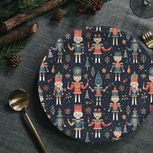 Nutcracker Elegance Festive Pattern Collection Paper Plates