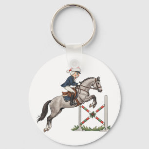 Nutcracker Equestrian Rider Holiday Sports Xmas Keychain