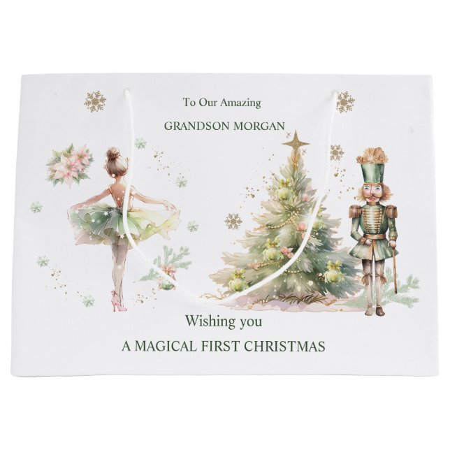 Nutcracker Fairy Story Christmas Gift Bag (Front)