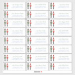 Nutcracker Family Christmas Cards Address Sticker<br><div class="desc">Nostalgic Christmas past address labels featuring watercolor Nutcrackers in red and green uniforms. I have holiday cards,  party invitations,  stickers and tags to match this design.</div>