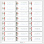 Nutcracker Family Christmas Cards Address Sticker<br><div class="desc">Nostalgic Christmas past address labels featuring watercolor Nutcrackers in red and green uniforms. I have holiday cards,  party invitations,  stickers and tags to match this design.</div>