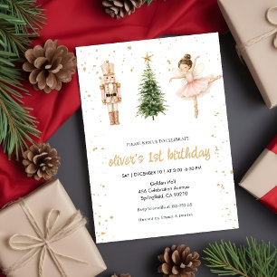 Nutcracker First Birthday Winter Wonderland Girls Invitation