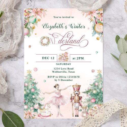 Nutcracker First Girl Christmas Birthday Party Invitation