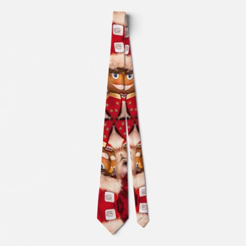 Nutcracker flower pattern neck tie