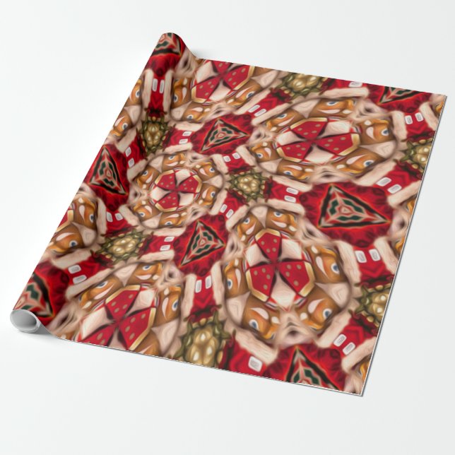 Nutcracker flower pattern wrapping paper (Unrolled)