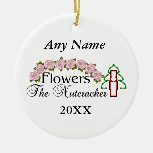 Nutcracker Flowers Ceramic Ornament
