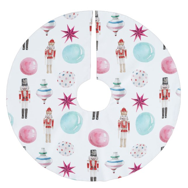 Nutcracker Fun Colorful Christmas Brushed Polyester Tree Skirt (Front)