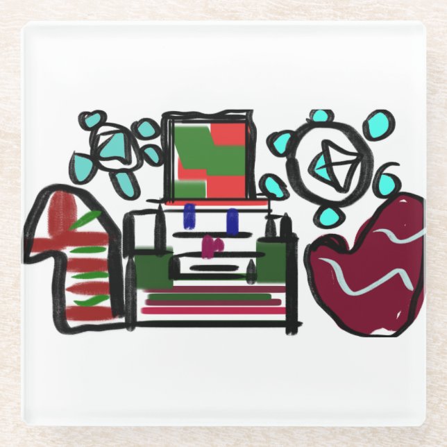 Nutcracker fun  glass coaster (Front)