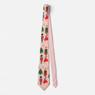 Nutcracker Funny Pink Christmas Neck Tie