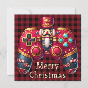 Nutcracker Game Controller Christmas Greeting Card