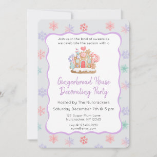 Nutcracker Gingerbread House Decorating Party Invitation