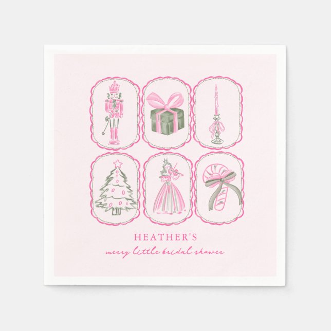 Nutcracker Girl A Merry Little Bridal Shower Napkins (Front)