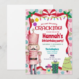 Nutcracker girl Christmas birthday invite. Invitation
