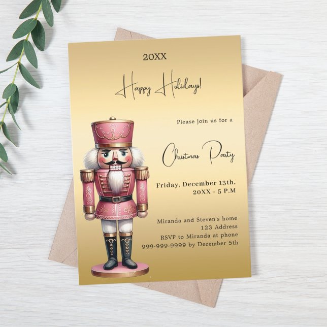 Nutcracker gold Christmas Party Invitation (Creator Uploaded)
