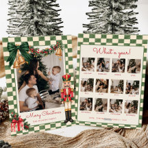 Nutcracker Green Bow Family Photo Christmas