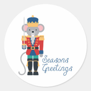Nutcracker Greetings Classic Round Sticker