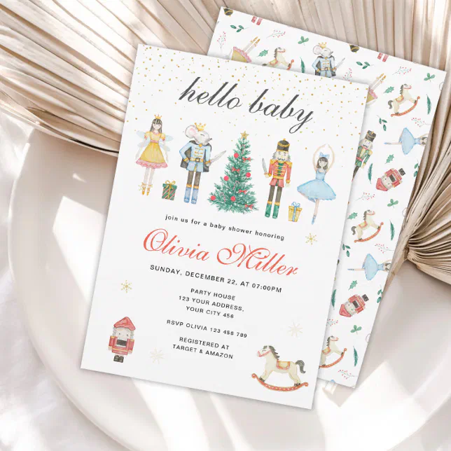 Nutcracker Hello Baby Shower Invitation | Zazzle